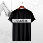 MUSAFIR Mesh Fabric Printed T-Shirt for Men | Casual Round Neck Half Sleeve